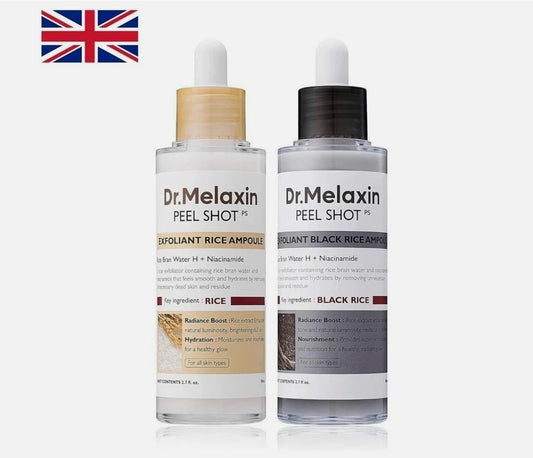 1/2PCS Dr.Melaxin PEEL SHOT GLOW EXFOLIANT RICE AMPOULE (WHITE RICE/BLACK RICE)